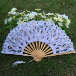 20cm elegant white lace fan