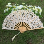 20cm elegant beige lace fan