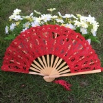 red wedding lace fan 20cm